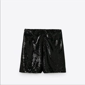 Zara Black Sequin Shorts